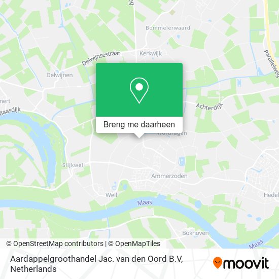 Aardappelgroothandel Jac. van den Oord B.V kaart