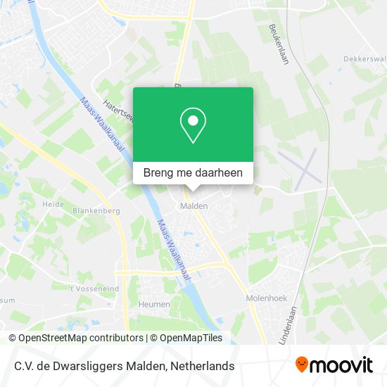C.V. de Dwarsliggers Malden kaart