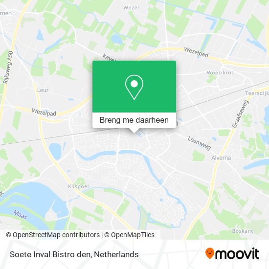 Soete Inval Bistro den kaart