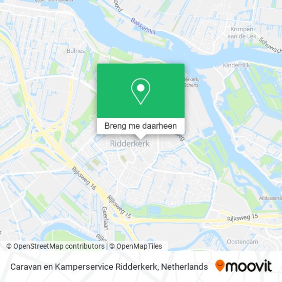 Caravan en Kamperservice Ridderkerk kaart