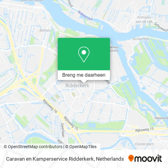 Caravan en Kamperservice Ridderkerk kaart