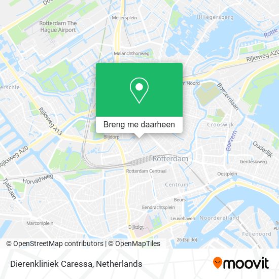 Dierenkliniek Caressa kaart