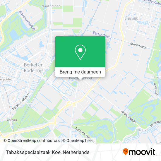 Tabaksspeciaalzaak Koe kaart