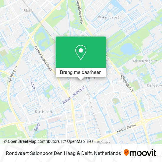 Rondvaart Salonboot Den Haag & Delft kaart