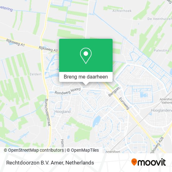 Rechtdoorzon B.V. Amer kaart