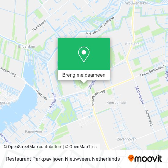 Restaurant Parkpaviljoen Nieuwveen kaart