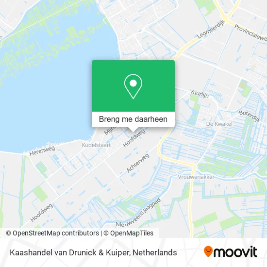Kaashandel van Drunick & Kuiper kaart
