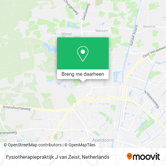 Fysiotherapiepraktijk J van Zeist kaart