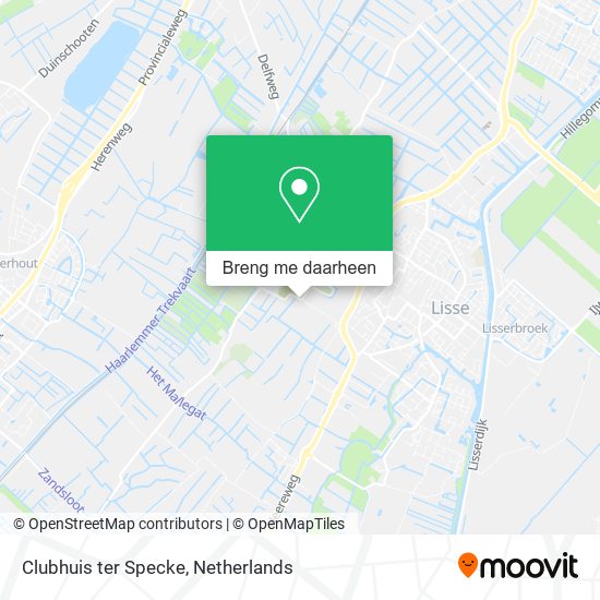 Clubhuis ter Specke kaart