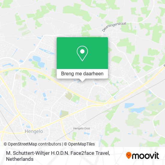 M. Schuttert-Wiltjer H.O.D.N. Face2face Travel kaart