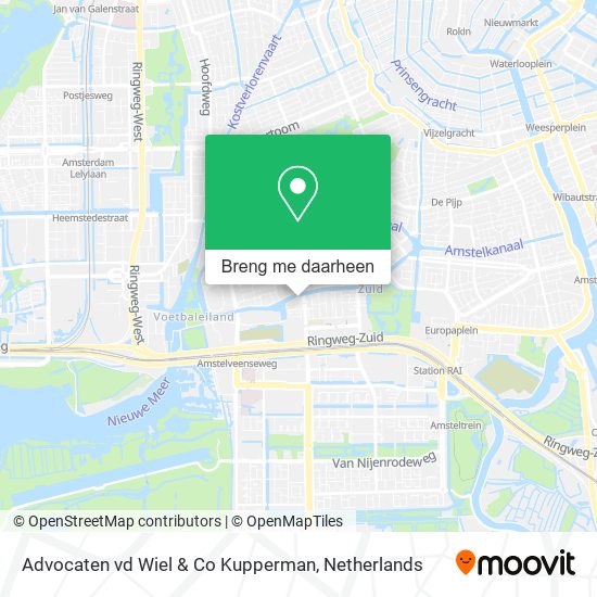 Advocaten vd Wiel & Co Kupperman kaart