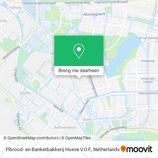 Flbrood- en Banketbakkerij Hoeve V.O.F. kaart