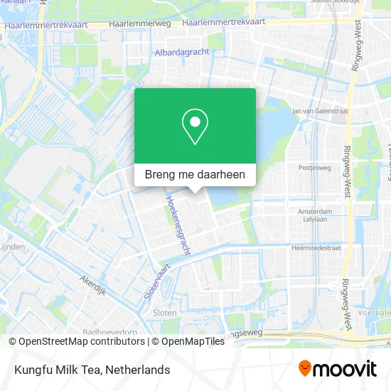 Kungfu Milk Tea kaart