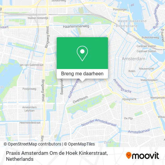 Praxis Amsterdam Om de Hoek Kinkerstraat kaart