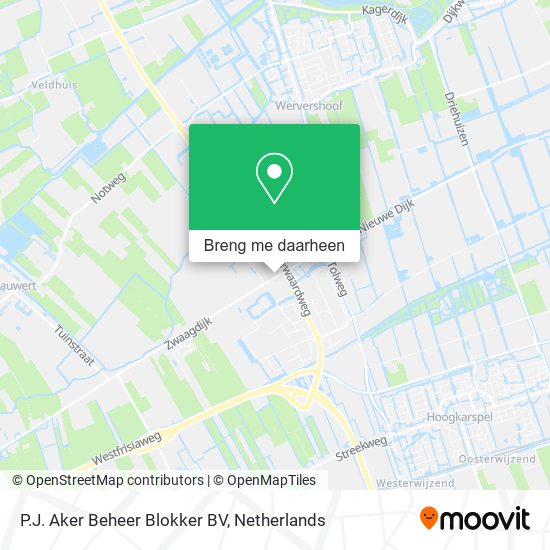 P.J. Aker Beheer Blokker BV kaart
