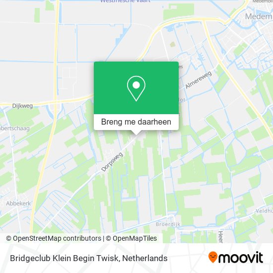 Bridgeclub Klein Begin Twisk kaart
