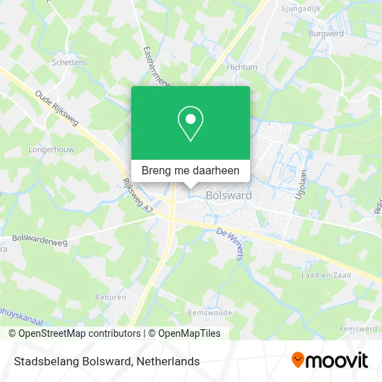 Stadsbelang Bolsward kaart