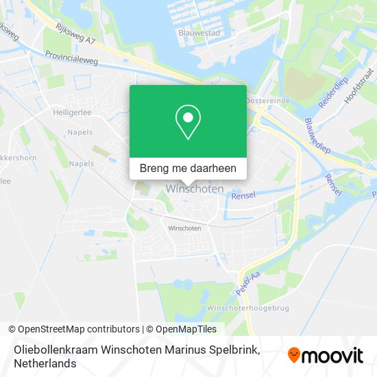 Oliebollenkraam Winschoten Marinus Spelbrink kaart