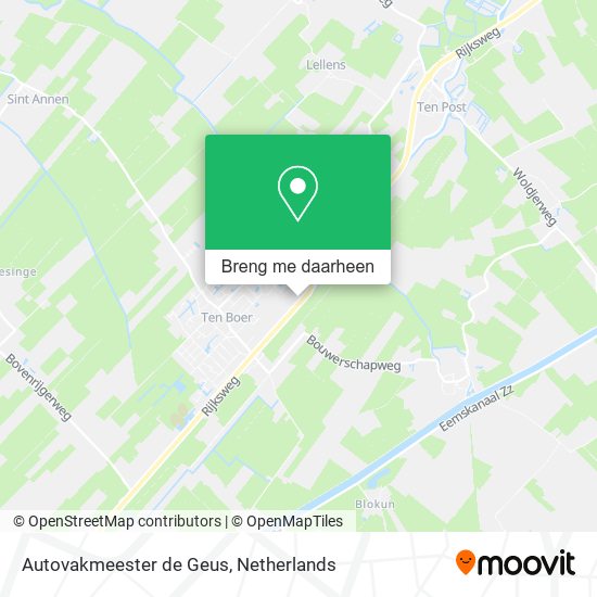 Autovakmeester de Geus kaart