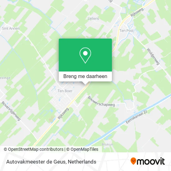 Autovakmeester de Geus kaart