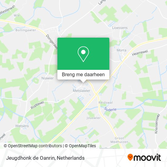 Jeugdhonk de Oanrin kaart