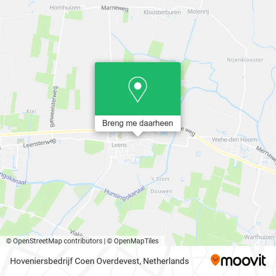 Hoveniersbedrijf Coen Overdevest kaart