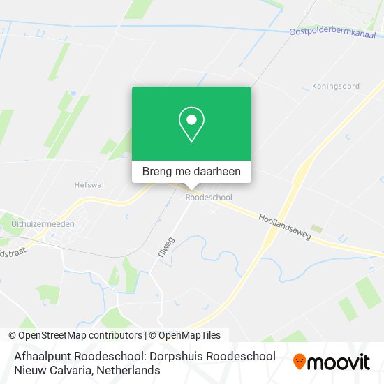 Afhaalpunt Roodeschool: Dorpshuis Roodeschool Nieuw Calvaria kaart