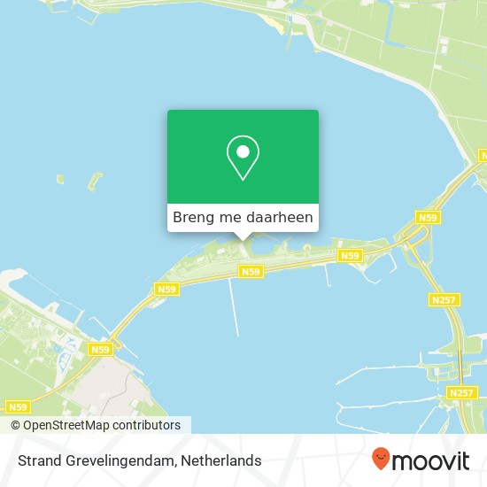 Strand Grevelingendam kaart