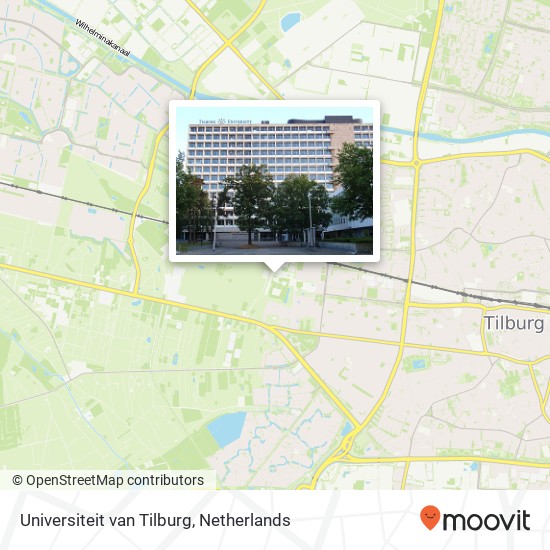 Universiteit van Tilburg kaart