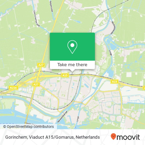 Gorinchem, Viaduct A15/Gomarus kaart