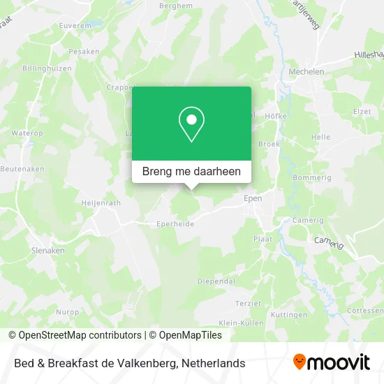Bed & Breakfast de Valkenberg kaart