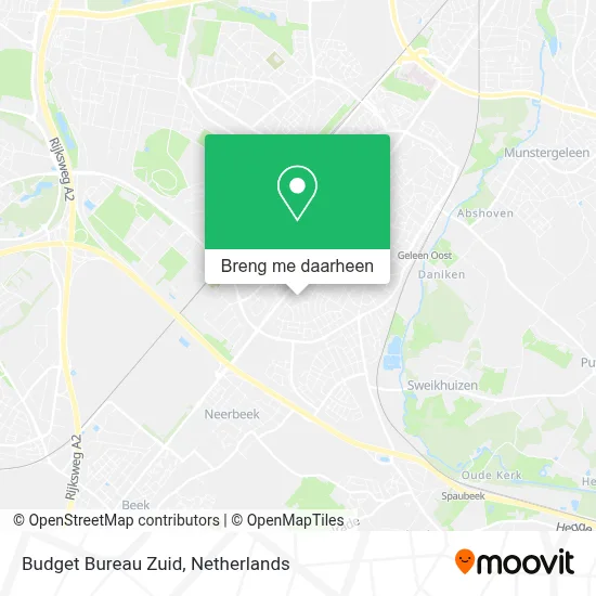 Budget Bureau Zuid kaart