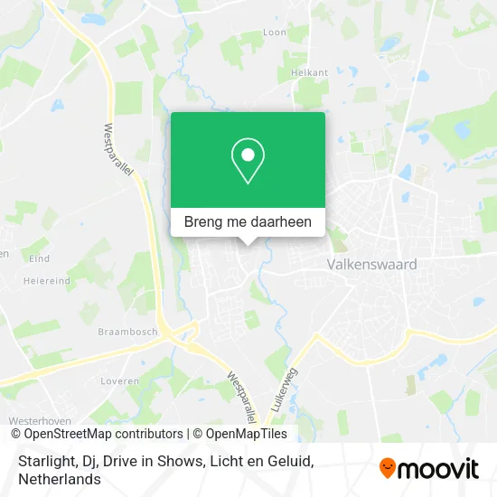 Starlight, Dj, Drive in Shows, Licht en Geluid kaart