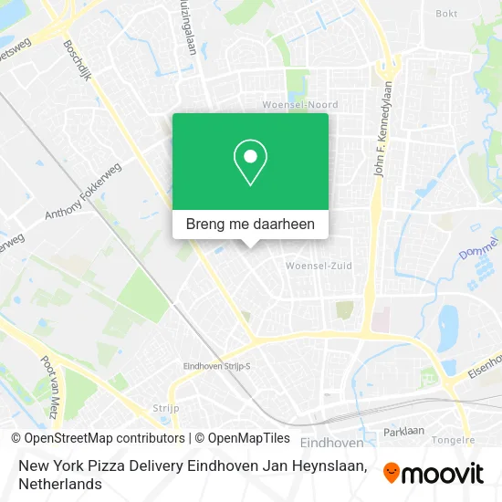 New York Pizza Delivery Eindhoven Jan Heynslaan kaart