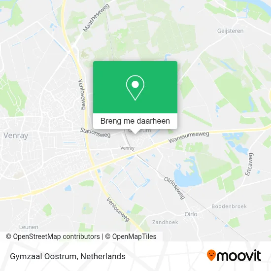 Gymzaal Oostrum kaart