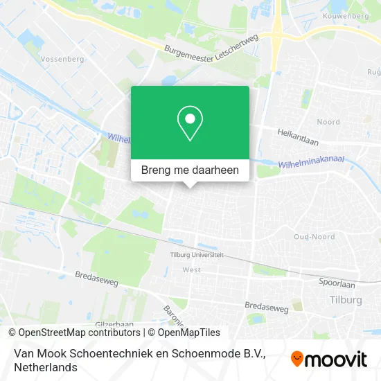 Van Mook Schoentechniek en Schoenmode B.V. kaart