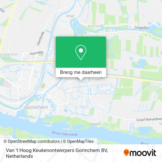 Van 't Hoog Keukenontwerpers Gorinchem BV kaart