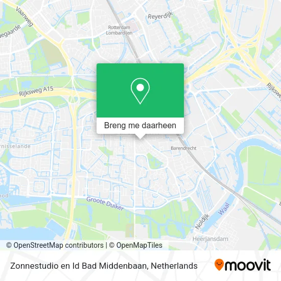 Zonnestudio en Id Bad Middenbaan kaart