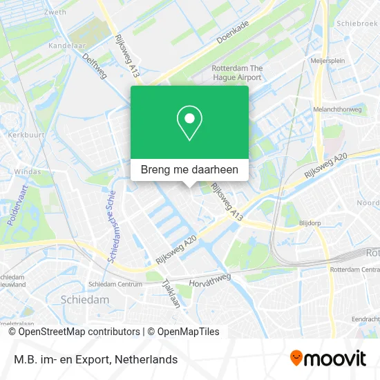 M.B. im- en Export kaart