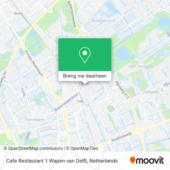 Cafe Restaurant 't Wapen van Delft kaart