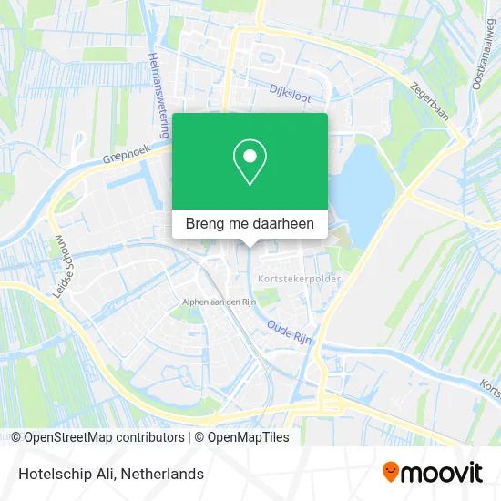Hotelschip Ali kaart