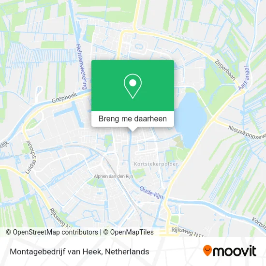 Montagebedrijf van Heek kaart