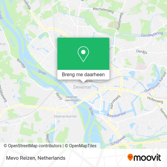 Mevo Reizen kaart