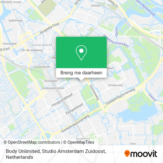 Body Unlimited, Studio Amsterdam Zuidoost kaart