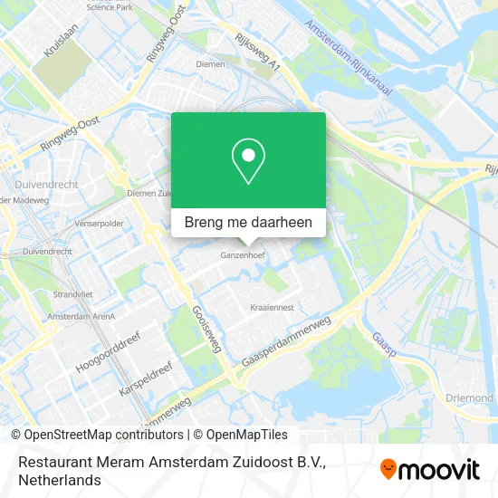 Restaurant Meram Amsterdam Zuidoost B.V. kaart