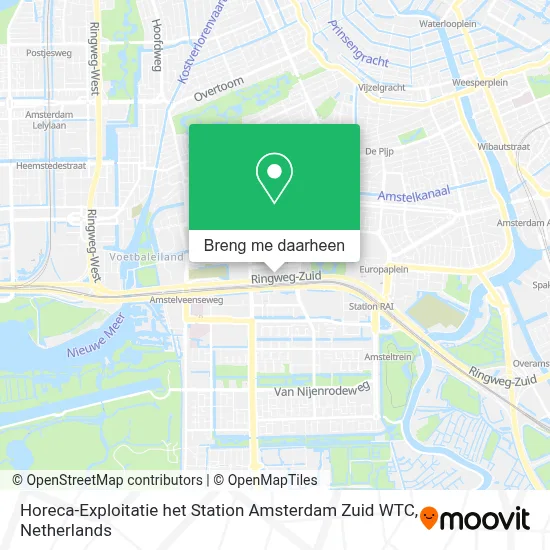 Horeca-Exploitatie het Station Amsterdam Zuid WTC kaart