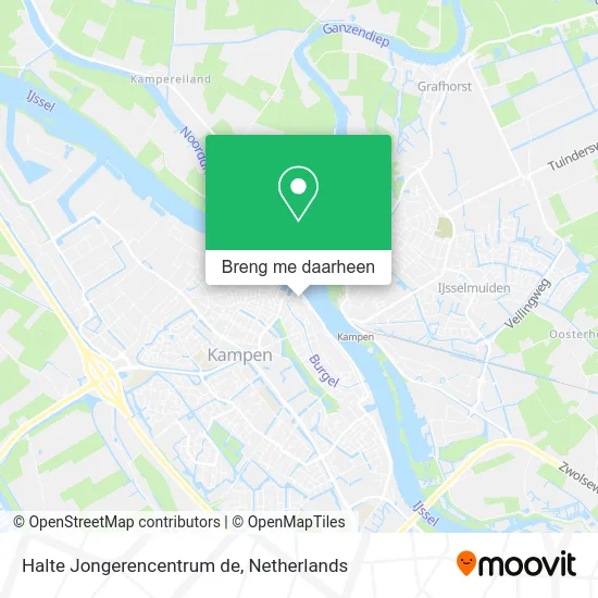 Halte Jongerencentrum de kaart