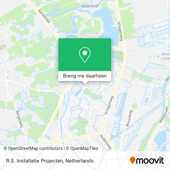 R.S. Installatie Projecten kaart