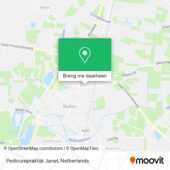 Pedicurepraktijk Janet kaart