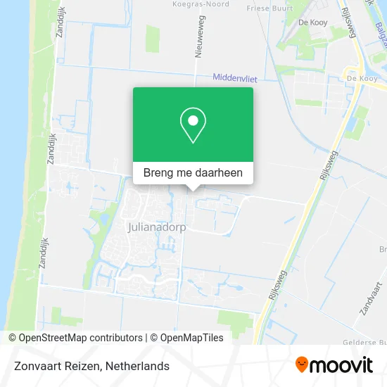 Zonvaart Reizen kaart